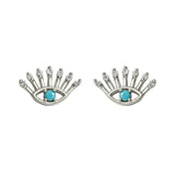 Ond øjen del I 18k hvid Guld Ørestik m. Diamanter