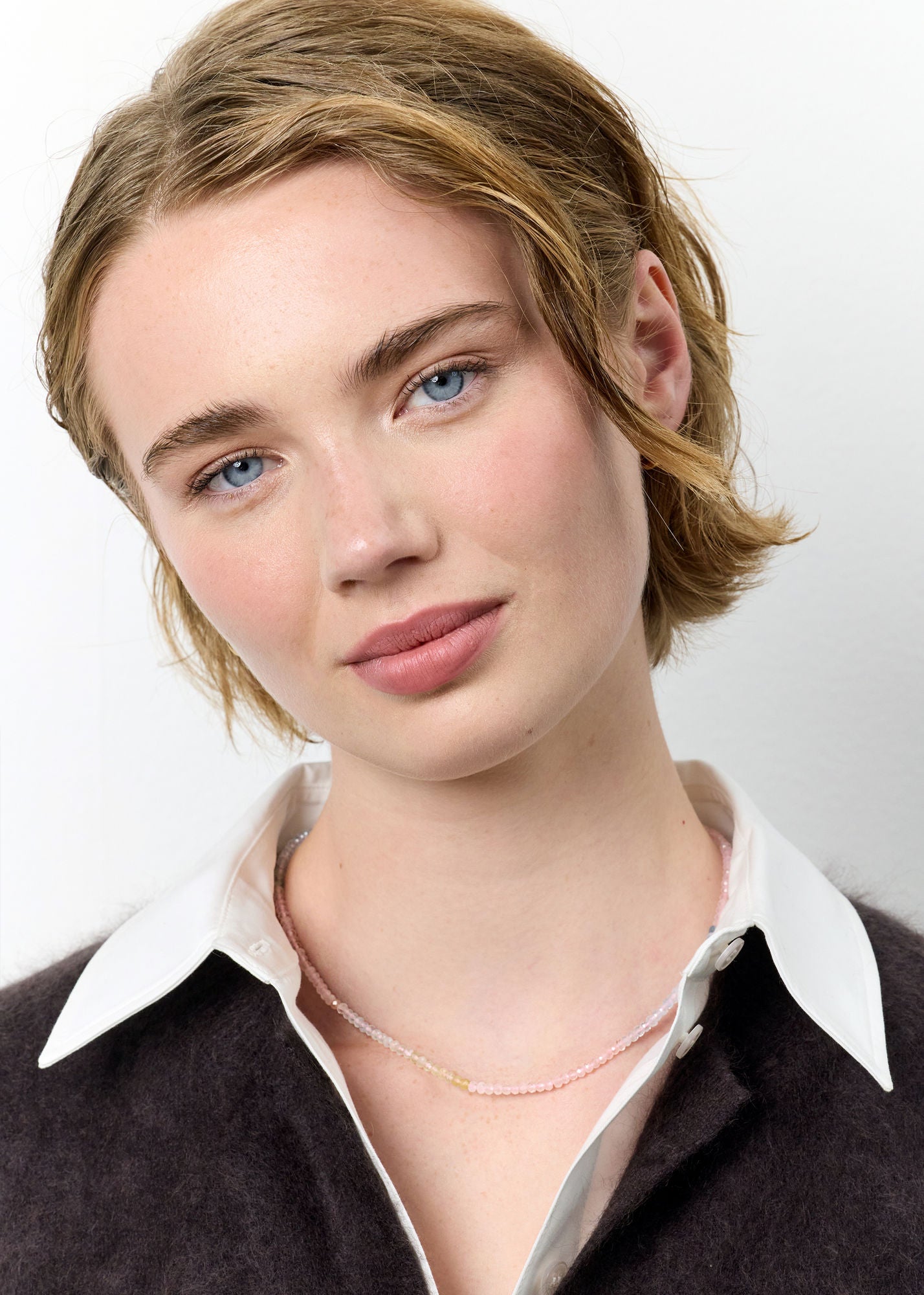 Ombré Gold Plated Necklace w. Beryl
