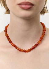 Ines Gold Plated Necklace w. Carnelion