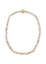 Lucy Gold Plated Necklace w. Golden Rutile Quartz & Pearls