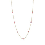 Pink 18K Gold Plated Necklace w. Tourmaline