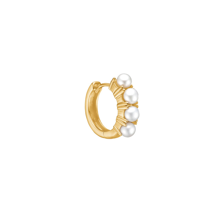 Reef lille 18K Forgyldt Hoop m. Perler