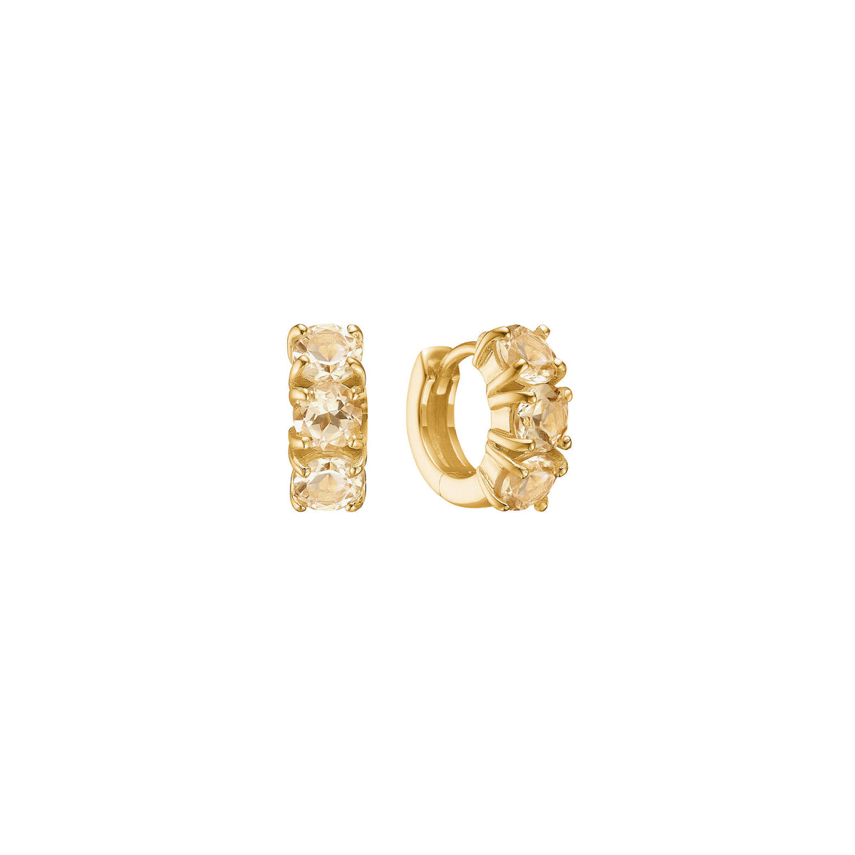 Olalla mini 18K Gold Plated Hoop w. Quartz