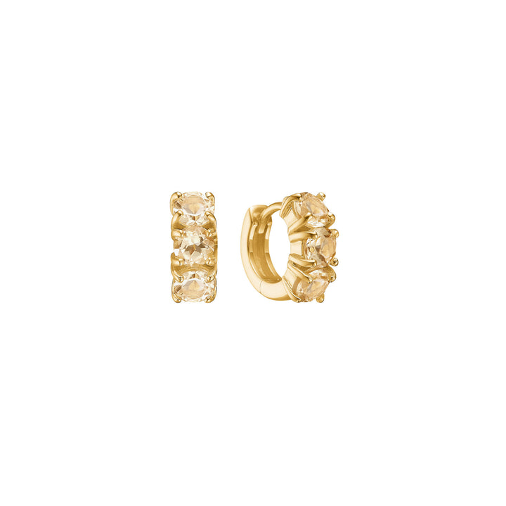 Olalla mini 18K Gold Plated Hoop w. Quartz