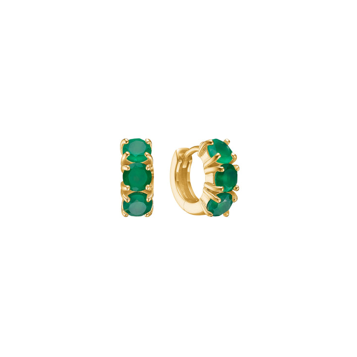 PASHA mini 18K Gold Plated Hoop w. Agate