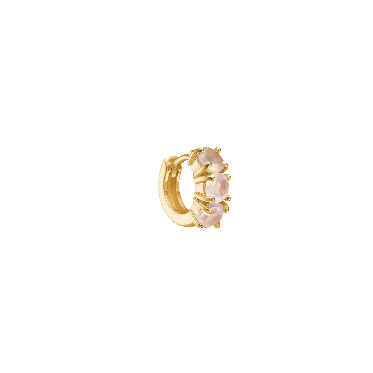 Rose mini 18K Gold Plated Hoop w. Quartz