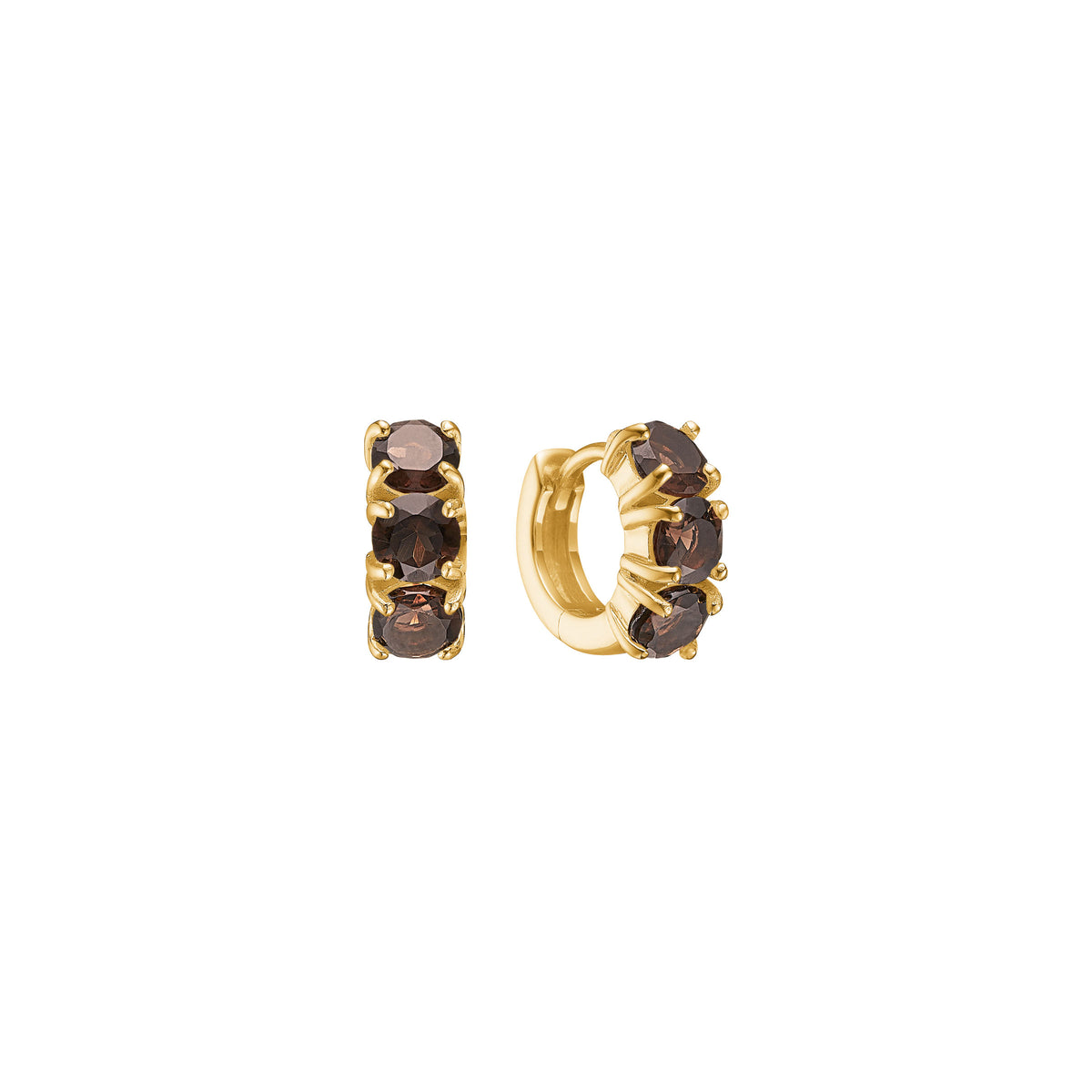 PASHA mini 18K Gold Plated Hoop w. Quartz
