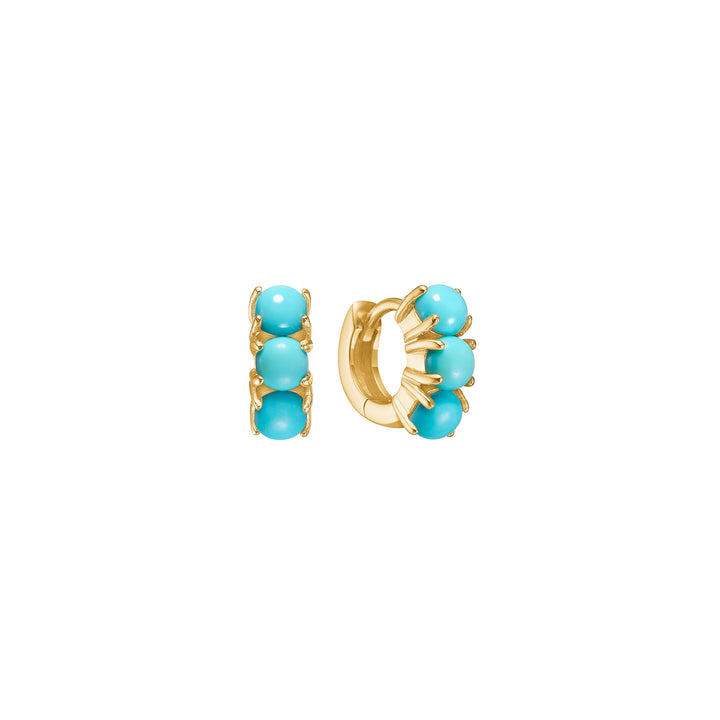 PASHA mini 18K Forgyldt Hoop m. Turkis