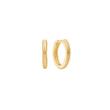 Fishbone small 18K Gold Plated Hoop w. Herringbone details
