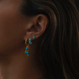 Fishbone medium 18K Gold Plated Hoop w. Herringbone details