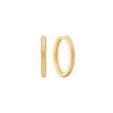 Fishbone medium 18K Gold Plated Hoop w. Herringbone details