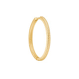 Fishbone large 18K Gold Plated Hoop w. Herringbone details