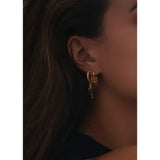 18K Gold Plated Earrings w. Rutile & Smoked Quartz