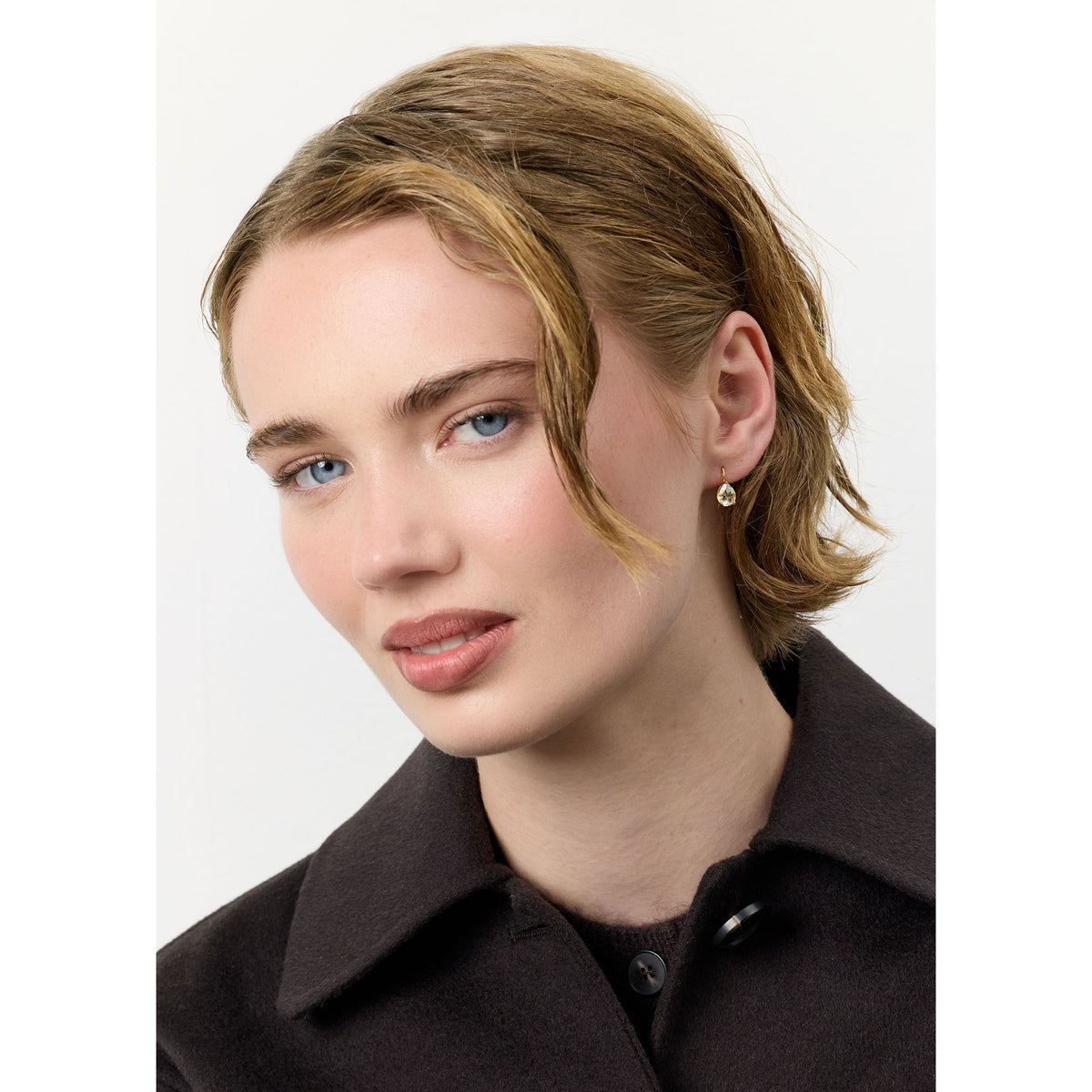 Reef 18K Gold Plated Earrings w. Prasiolite