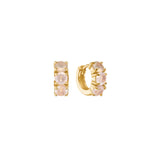 Rose mini 18K Gold Plated Hoop w. Quartz