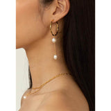 Pearl Jam long 18K Gold Plated Earring-Pendant w. Pearls