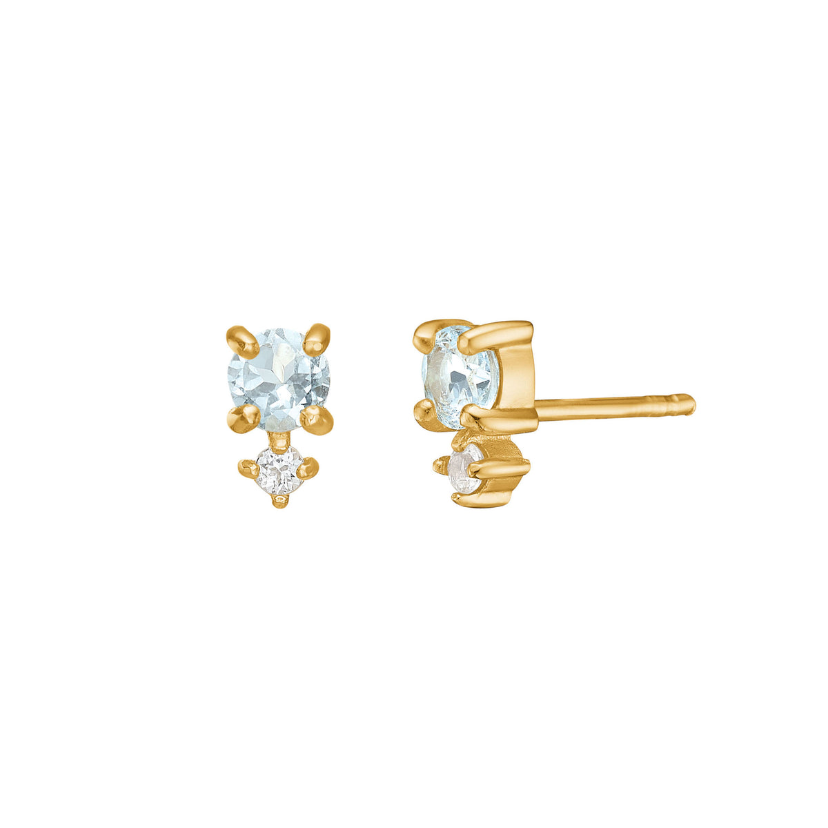 Reef 18K Gold Plated Studs w. Topaz