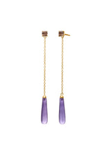 Parisa Gold Plated Studs w. Smokey Quartz & Amethyst