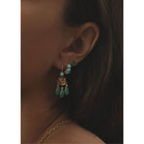 18K Gold Plated Stud w. Agate