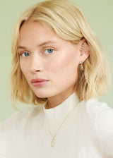 Polly Studs w. Blue Topaz & Golden Rutile Quartz