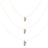 Alphabet-vedhæng med initialen F i 18K guld, Rosaguld eller Hvidguld m. en solitaire-Lab-Grown Diamant