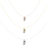 Alphabet 18K Gold, Rosegold or Whitegold Inital F Pendant w. Solitaire Lab-Grown Diamond