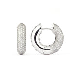 Absolute Big 18K Whitegold Creoles w. Diamonds