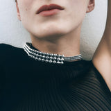 A. Roege Hove Moonlight Grapes Silver Choker Necklace