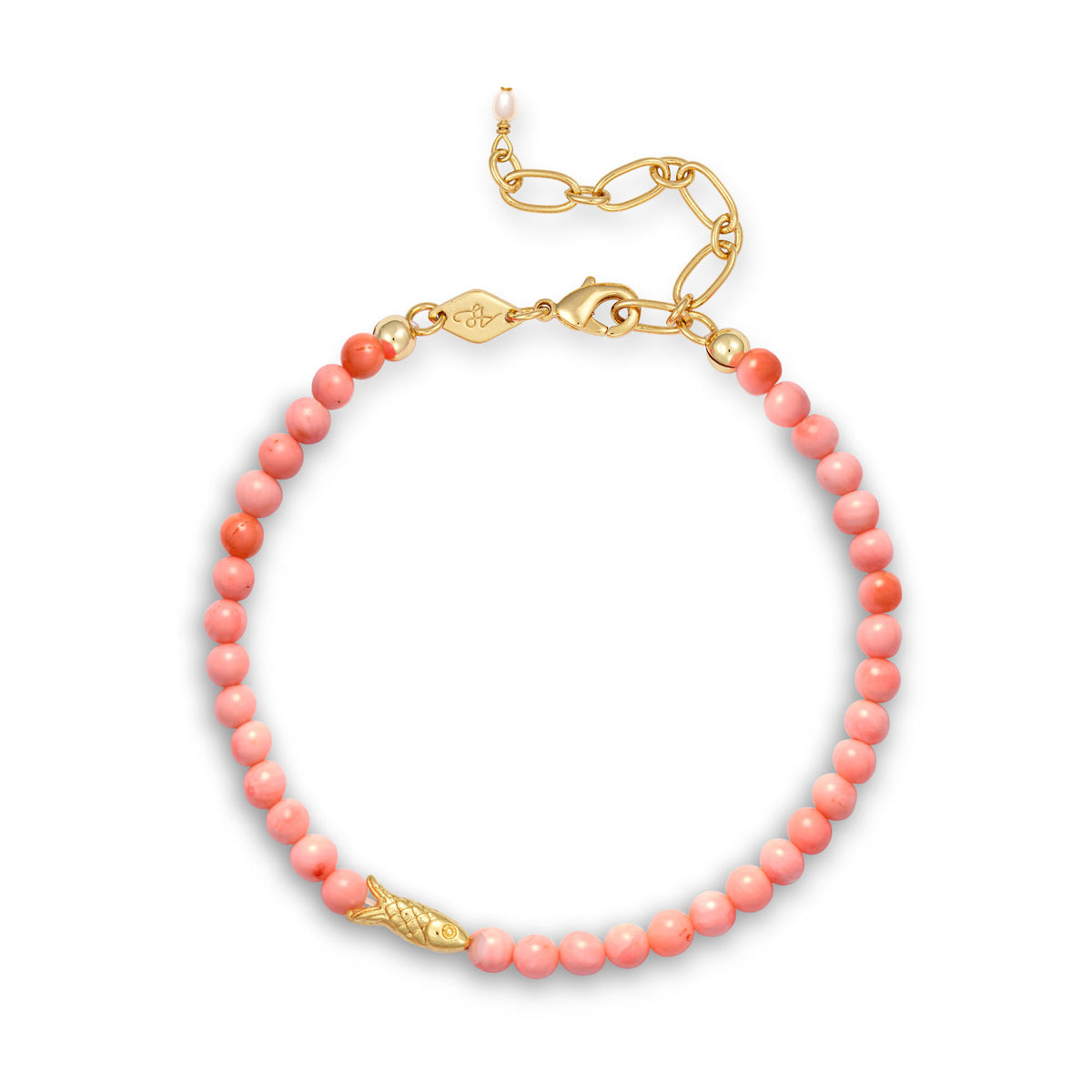 Fingerling Gold Plated Bracelet w. Beads