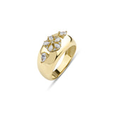 Fleur Bombe 18K Gold Ring w. Diamonds