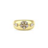 Fleur Bombe 18K Gold Ring w. Diamonds