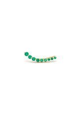 Floating Emerald 18K Gold Earring w. Emerald