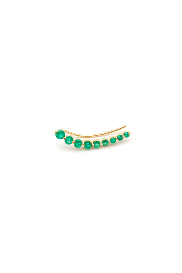 Floating Emerald 18K Gold Earring w. Emerald