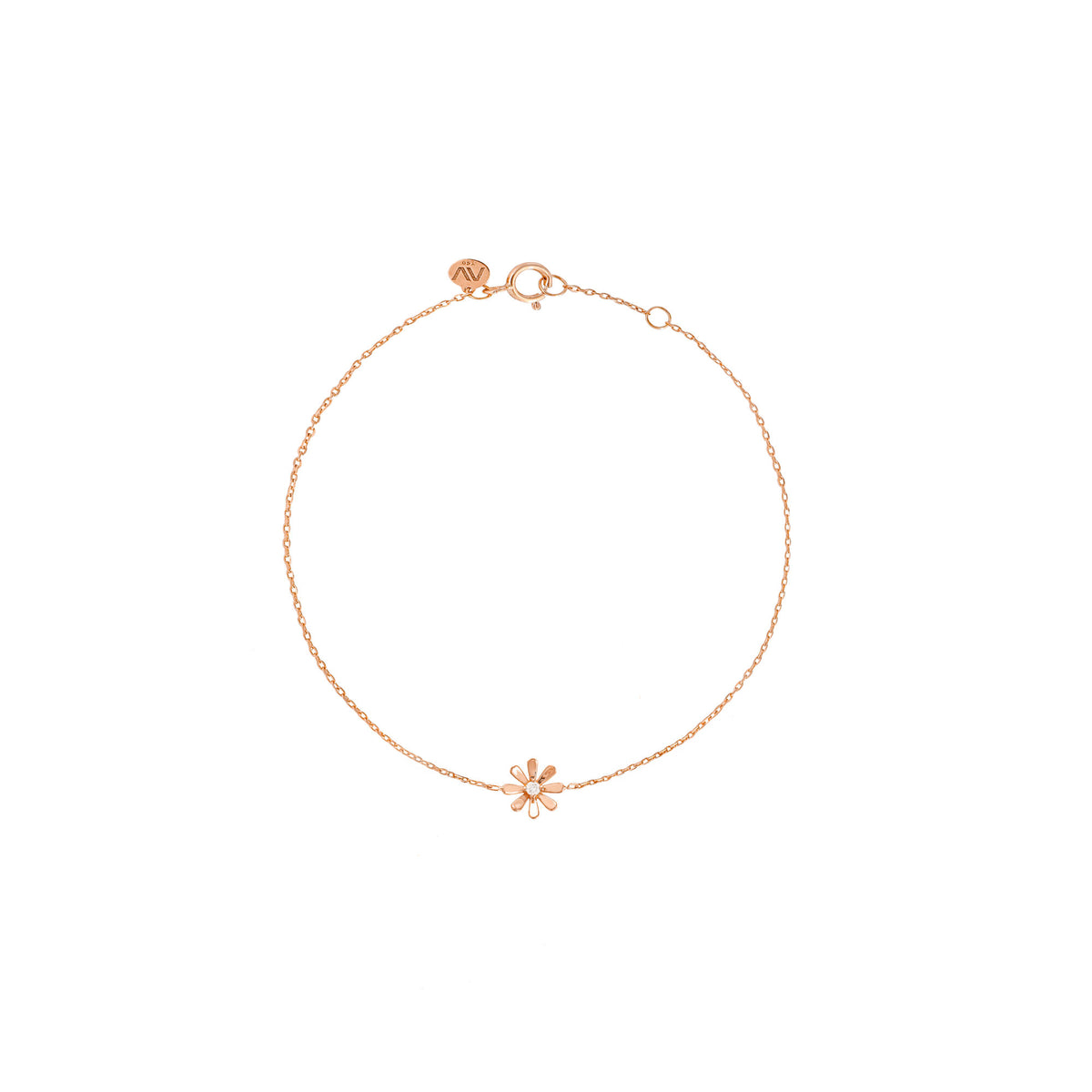 Flower Power 18K Rose Gold Bracelet w. Diamond
