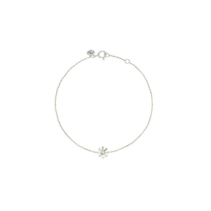Flower Power 18K White Gold Bracelet w. Diamond