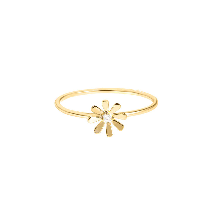 Flower Power 18K Gold Ring w. Diamond