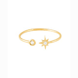 Folgen Sie dem nördlichen Stern 18K Goldring W. Diamanten