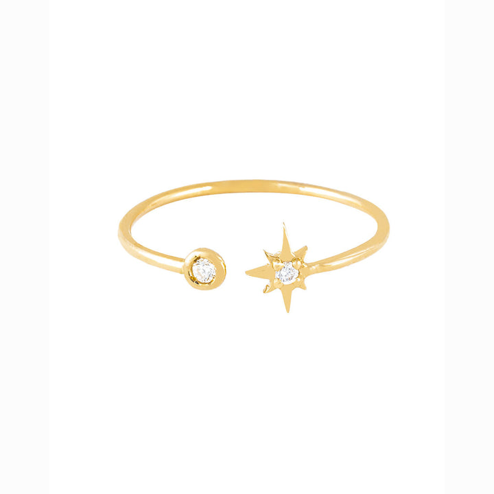 Følg Nordstjernen 18K Guld Ring m. Diamanter