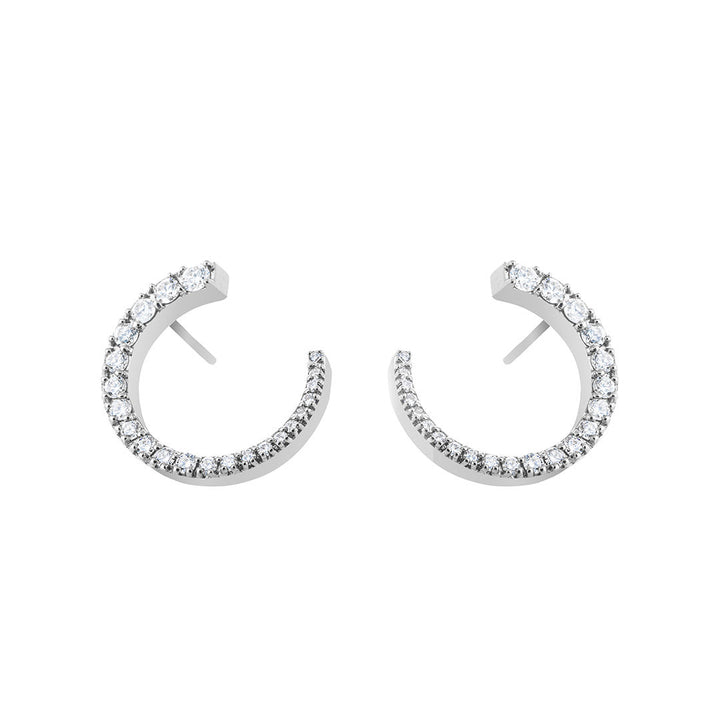Forever and Always 18K White Gold Earring w. Diamonds