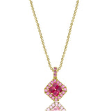 Fortuna 18K Gold Necklace w. Rubies & Sapphires