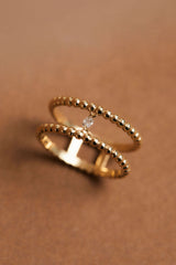 Double Nude 18K Rosegold Ring w. Lab-Grown Diamond