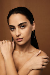 Grand Cascade Nude 18K Rosegold Earrings w. Lab-Grown Diamonds