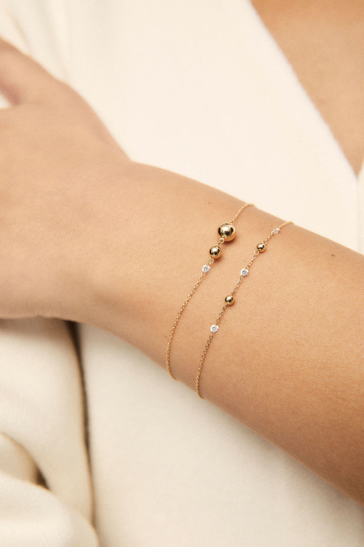 Nacktes 18K Gold Armband w. Labor gewachsener Diamant