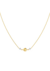 Triplet Nackt 18k Gold Halskette w. Diamanten gewachsen