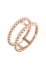 Double Nude 18K Rosegold Ring w. Lab-Grown Diamond