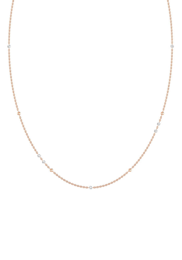 Nude 18K Rosegold Necklace w. Lab-Grown Diamonds