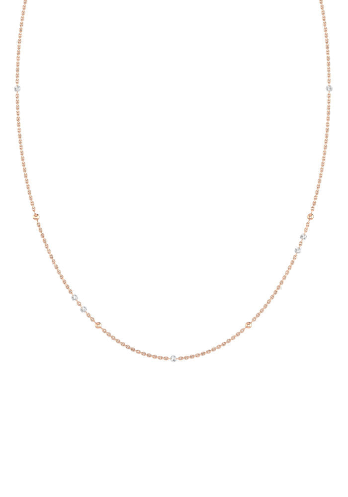 Nude 18K Rosegold Necklace w. Lab-Grown Diamonds