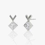 Arrow 14K Whitegold Studs w. Lab-Grown Diamond