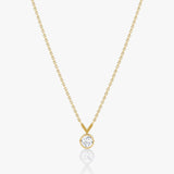 Arrow 14K Gold Necklace w. Round Cut Lab-Grown Diamond
