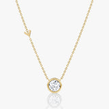 Arrow Station Gold Necklace w. Round Cut Lab-Grown Diamond